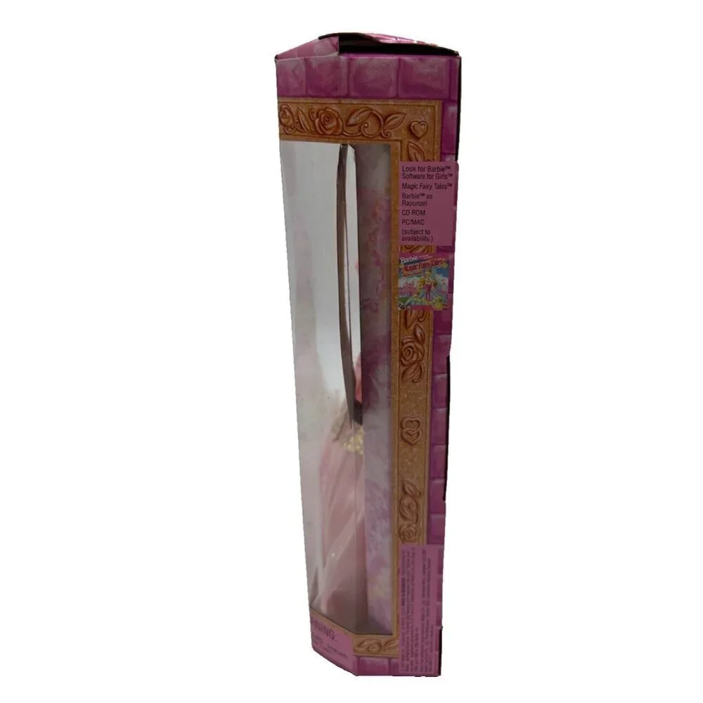 NRFB Vintage 1997 Rapunzel Barbie Doll #17646 Long Blonde Hair Pink Dress/Gown
